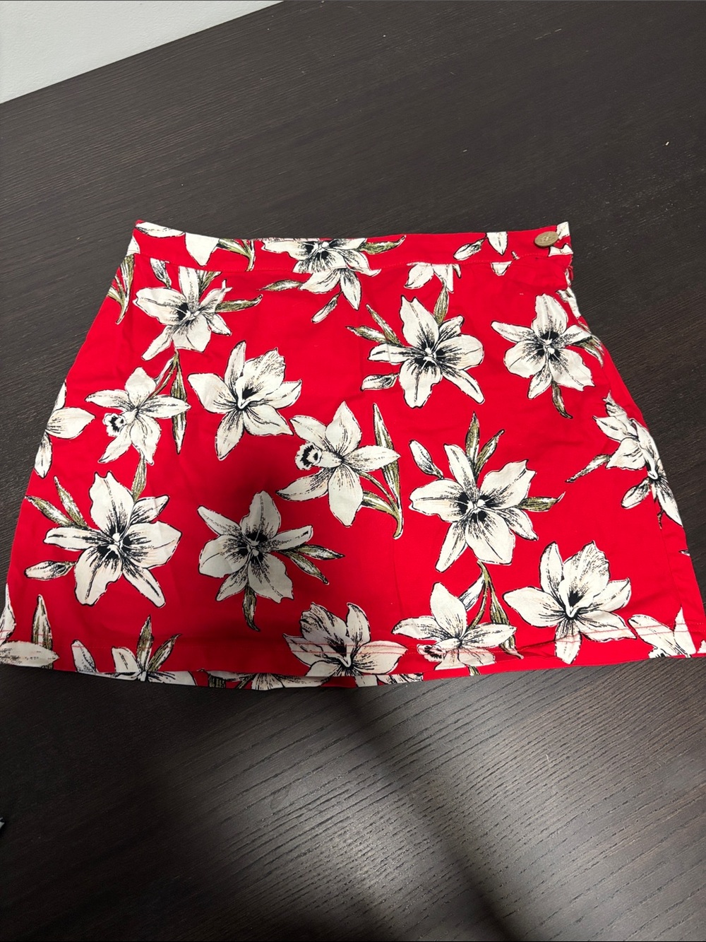 Forever 21 Red Floral Mini Skirt